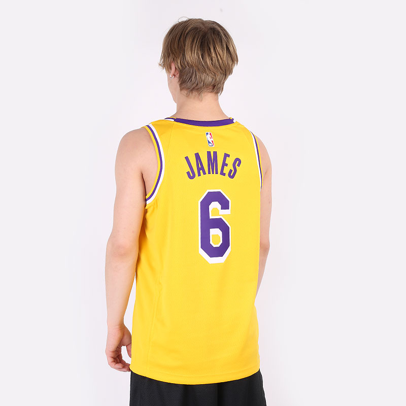мужская желтая майка Nike LeBron James NBA Lakers Icon Edition 2020 CW3669-738 - цена, описание, фото 2